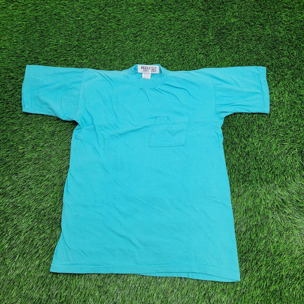 Vintage 90s Spalding Shirt Medium 20x26 Blue Pocket Tee
